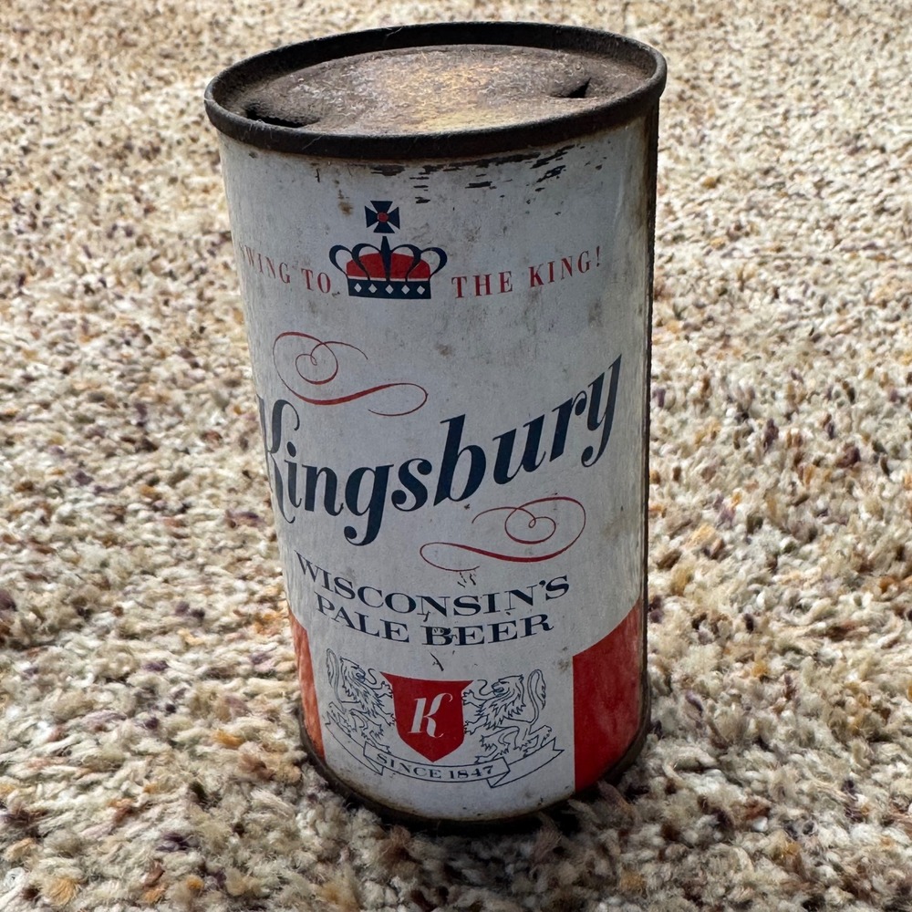 Vintage 1961 Kingsbury Wisconsin Pale Beer Flat Top Can 12oz Sheboygan WI